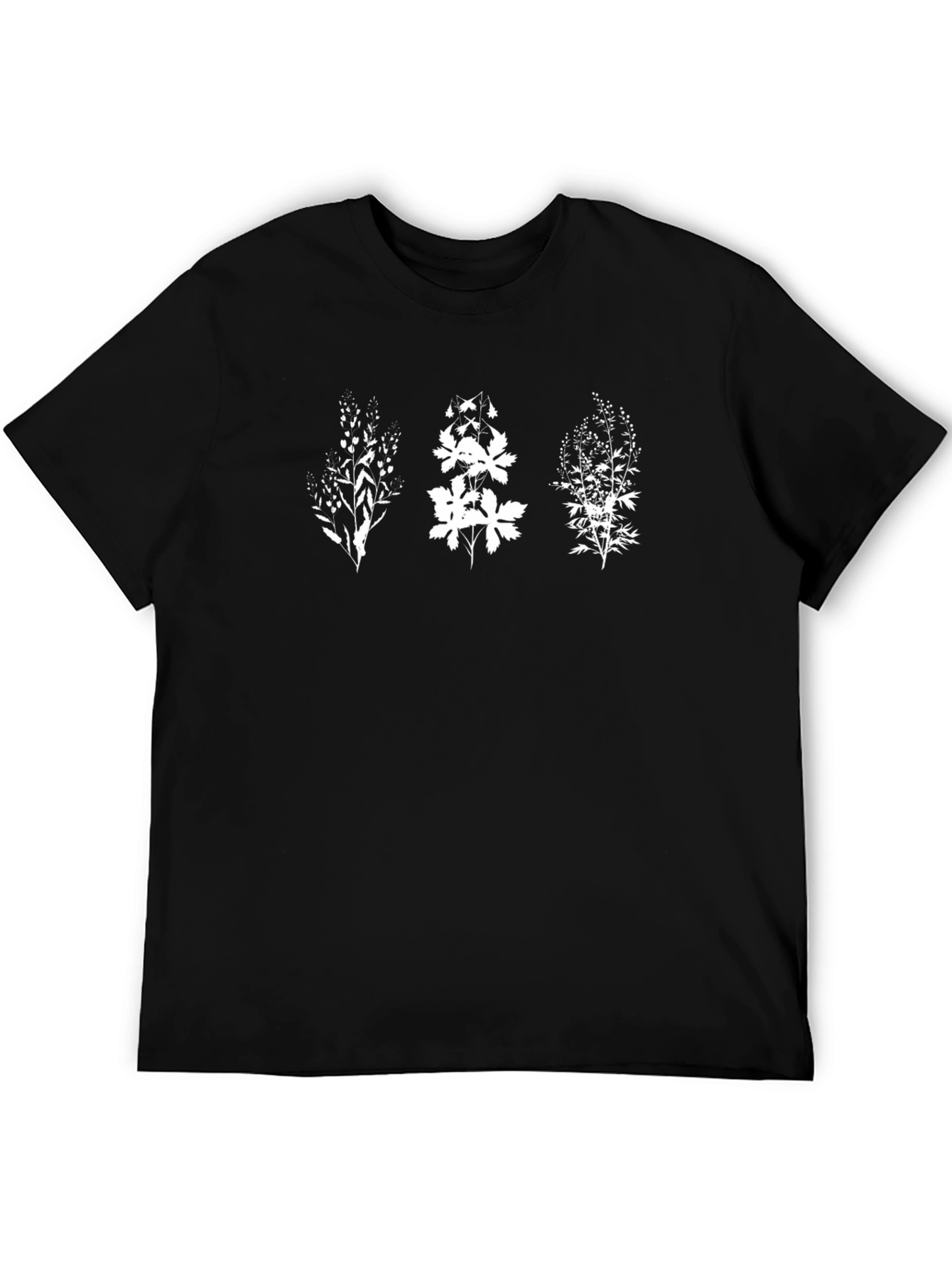 Botanical Print T-Shirt - Black