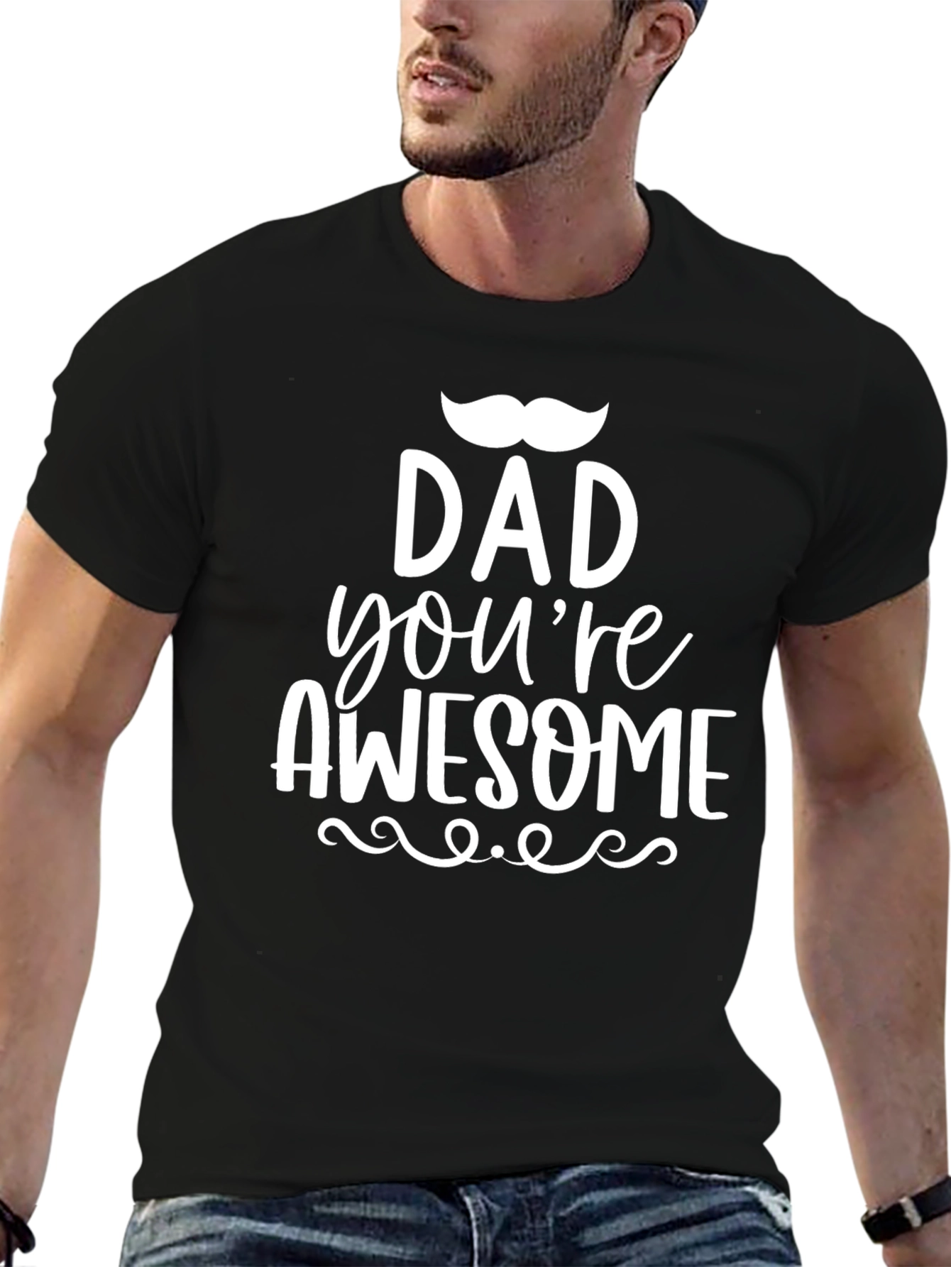 Dad Youre Awesome Black Graphic Tee