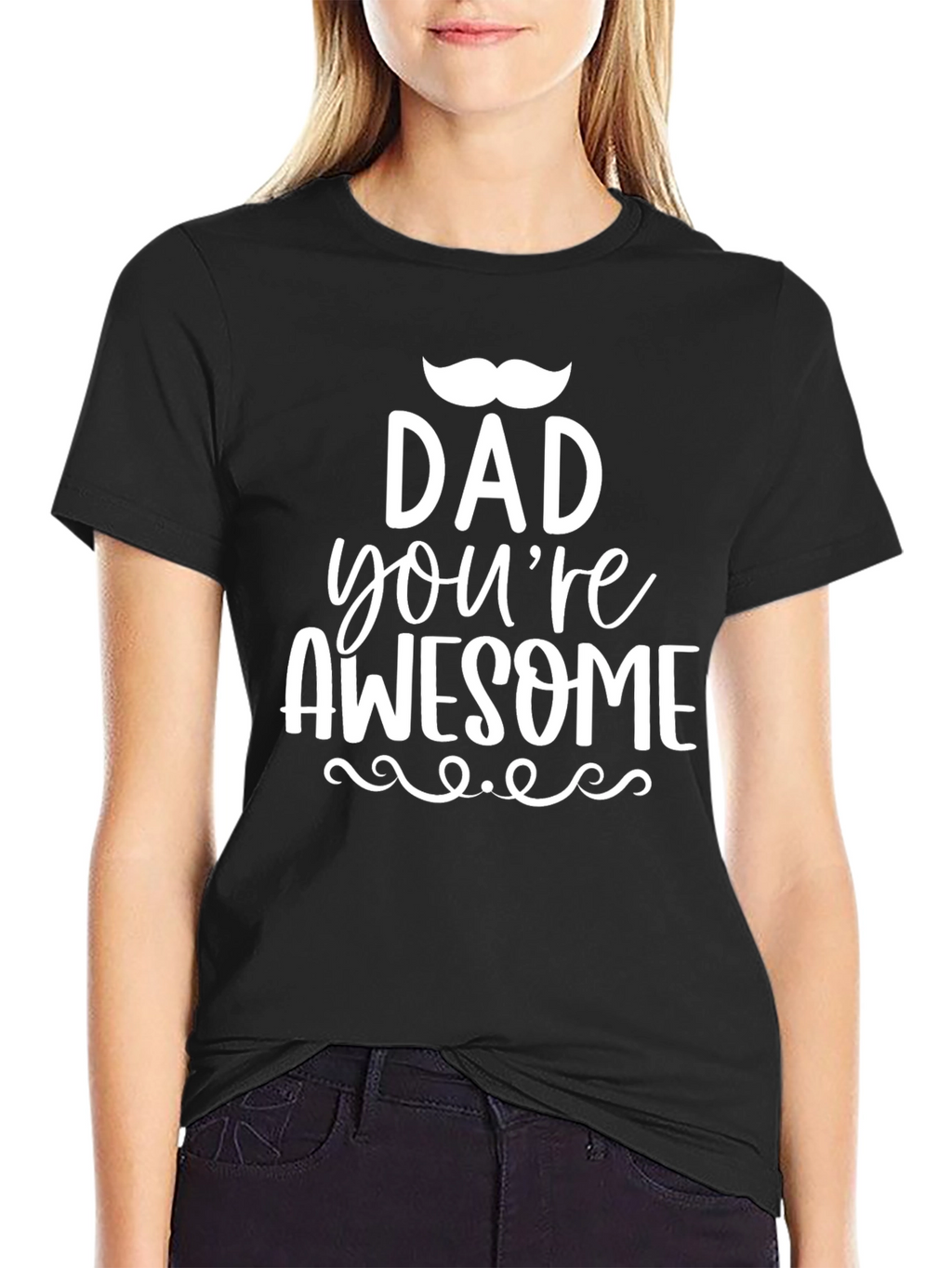 Dad Youre Awesome Black Graphic Tee