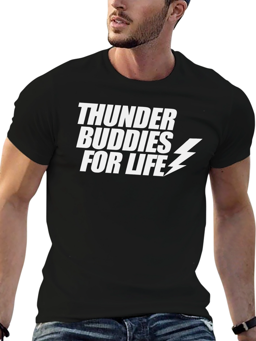 Thunder Buddies For Life Graphic Tee - Black