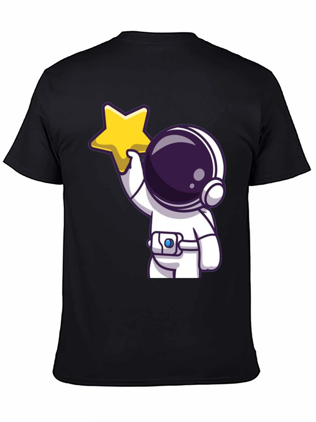 Astronaut Holding Star Graphic Tee - Black