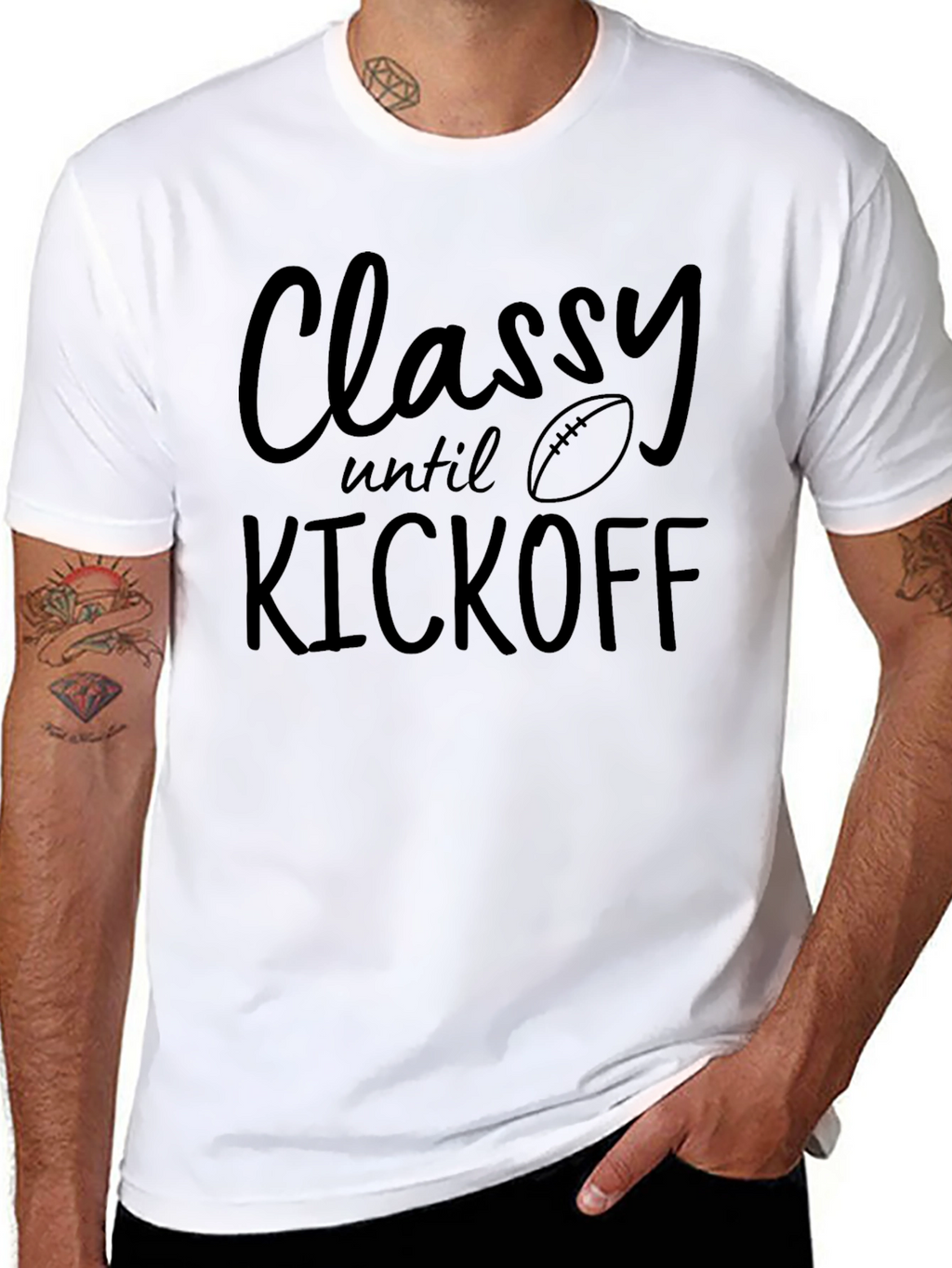 Classy Until Kickoff Graphic Tee - Football Season Ready!