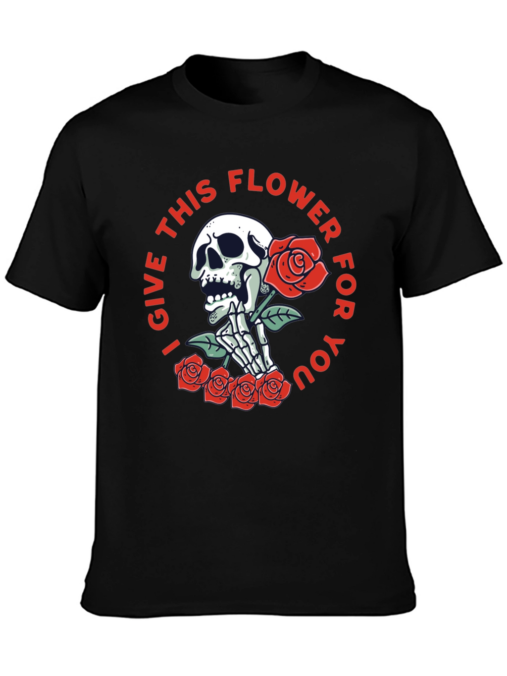 Skull & Roses Graphic Print Tee