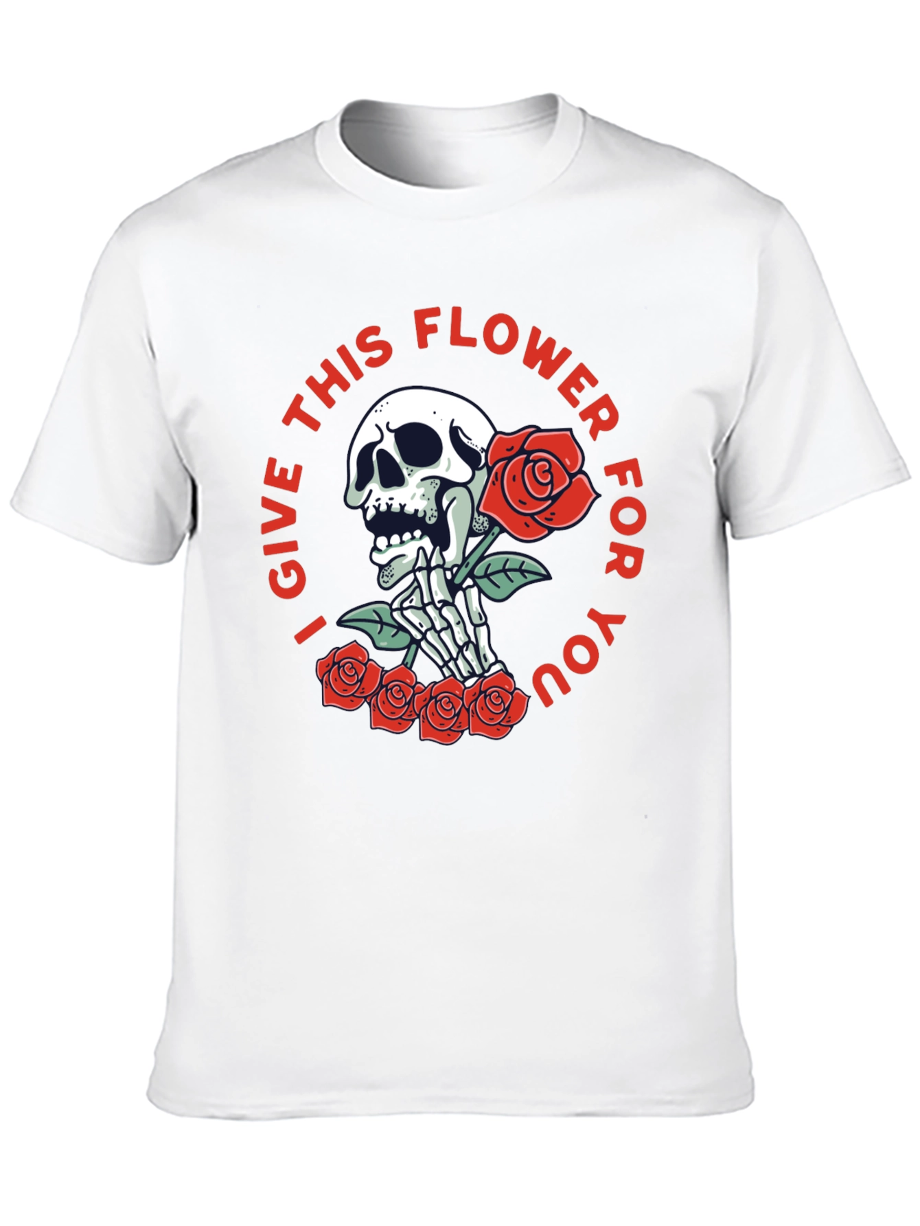 Skull & Roses Graphic Print Tee