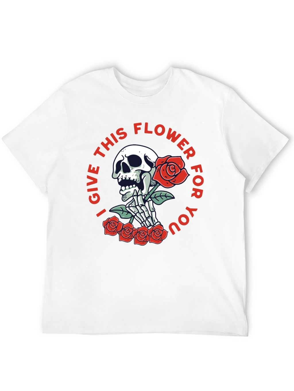 Skull & Roses Graphic Print Tee