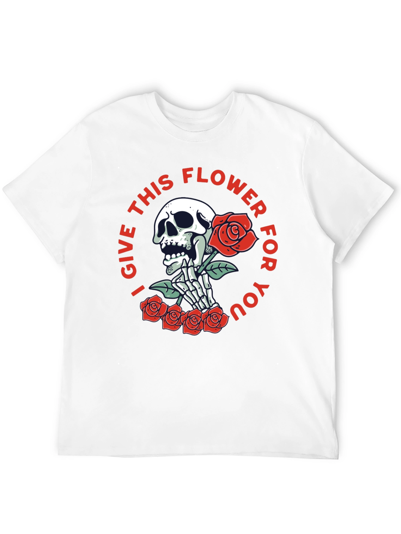Skull & Roses Graphic Print Tee