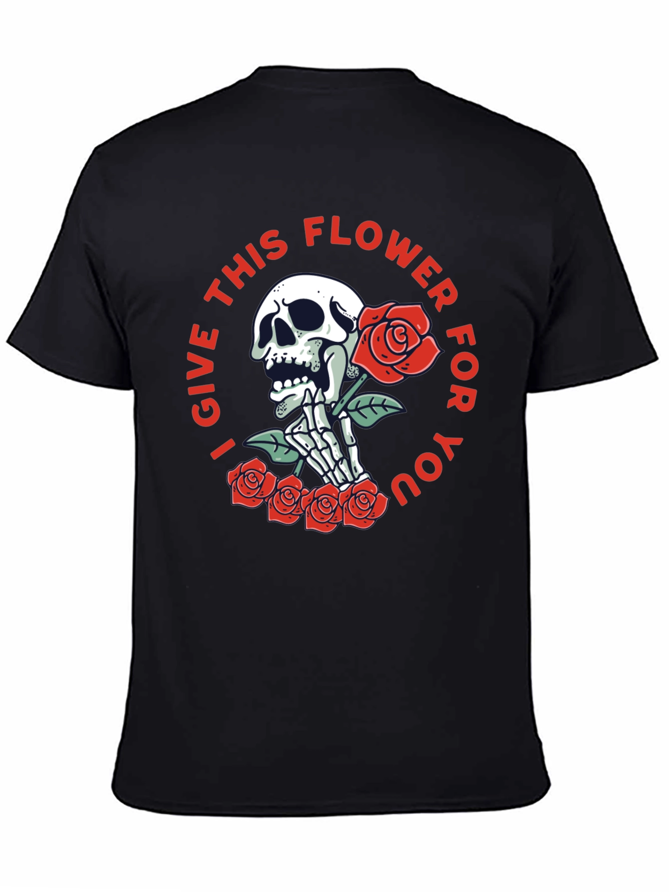 Skull & Roses Graphic Print Tee