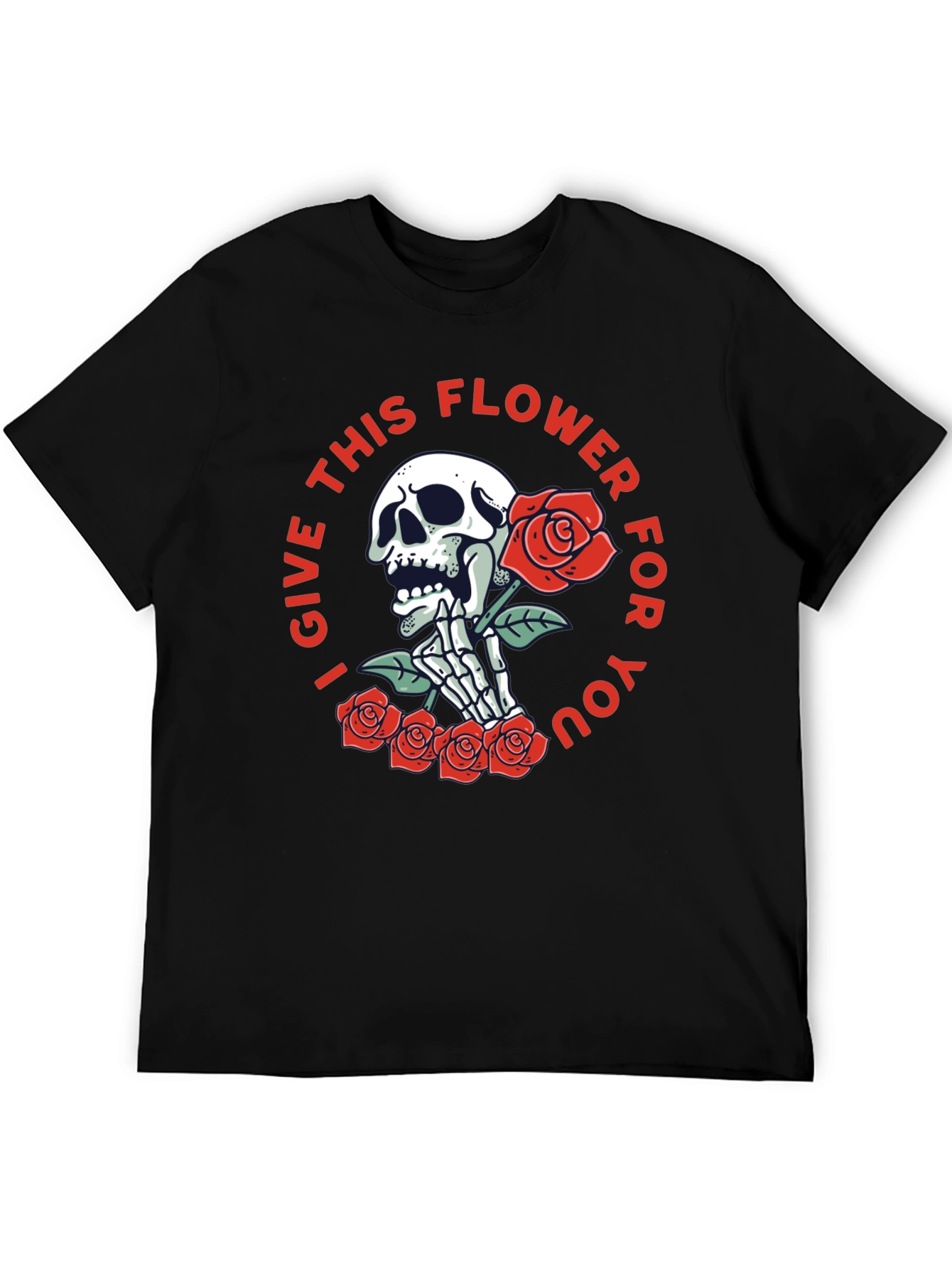 Skull & Roses Graphic Print Tee