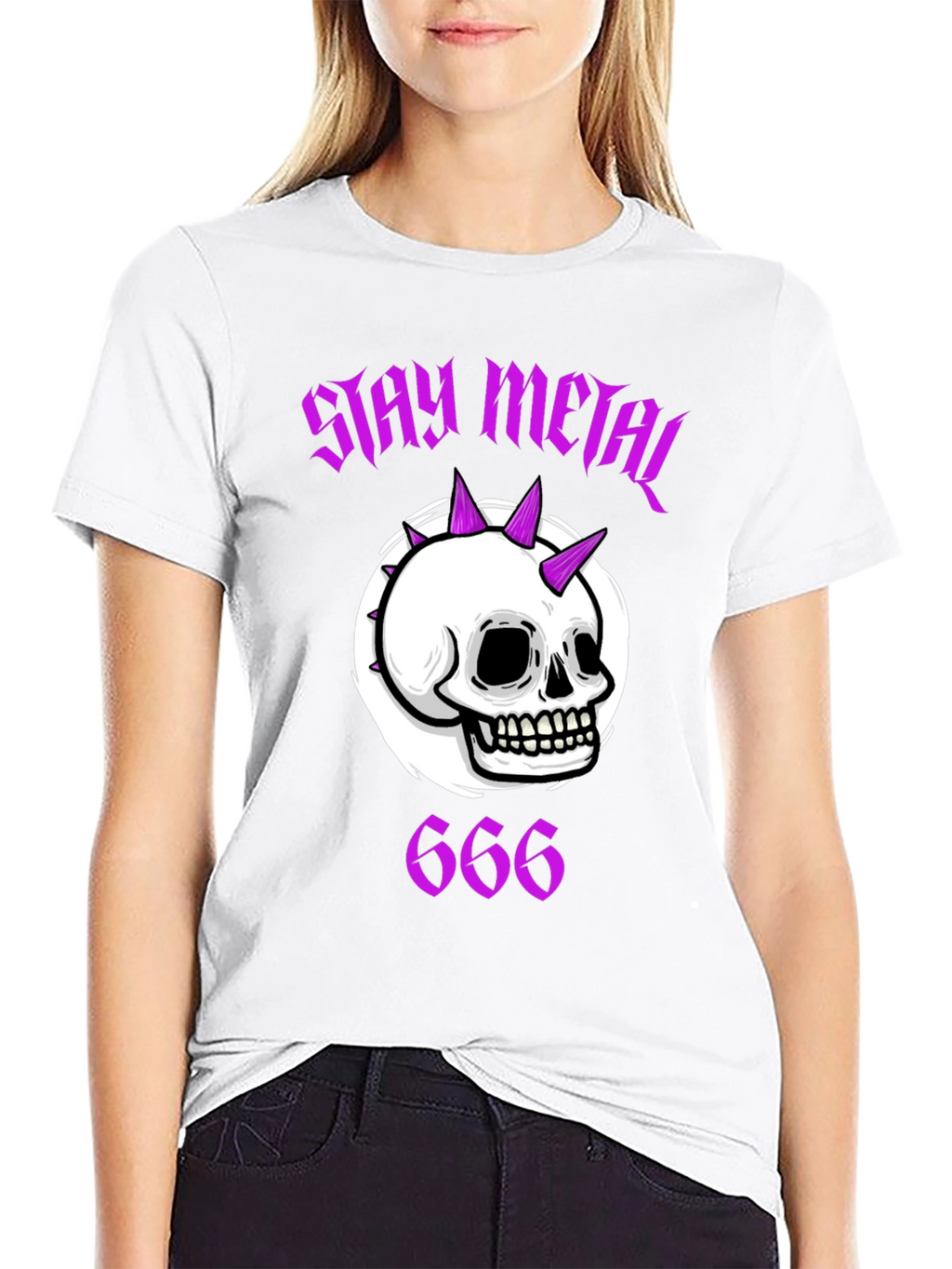 Stay Metal Skull Graphic T-Shirt