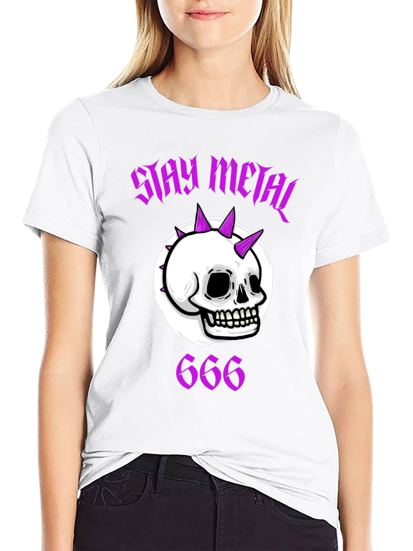 Stay Metal Skull Graphic T-Shirt