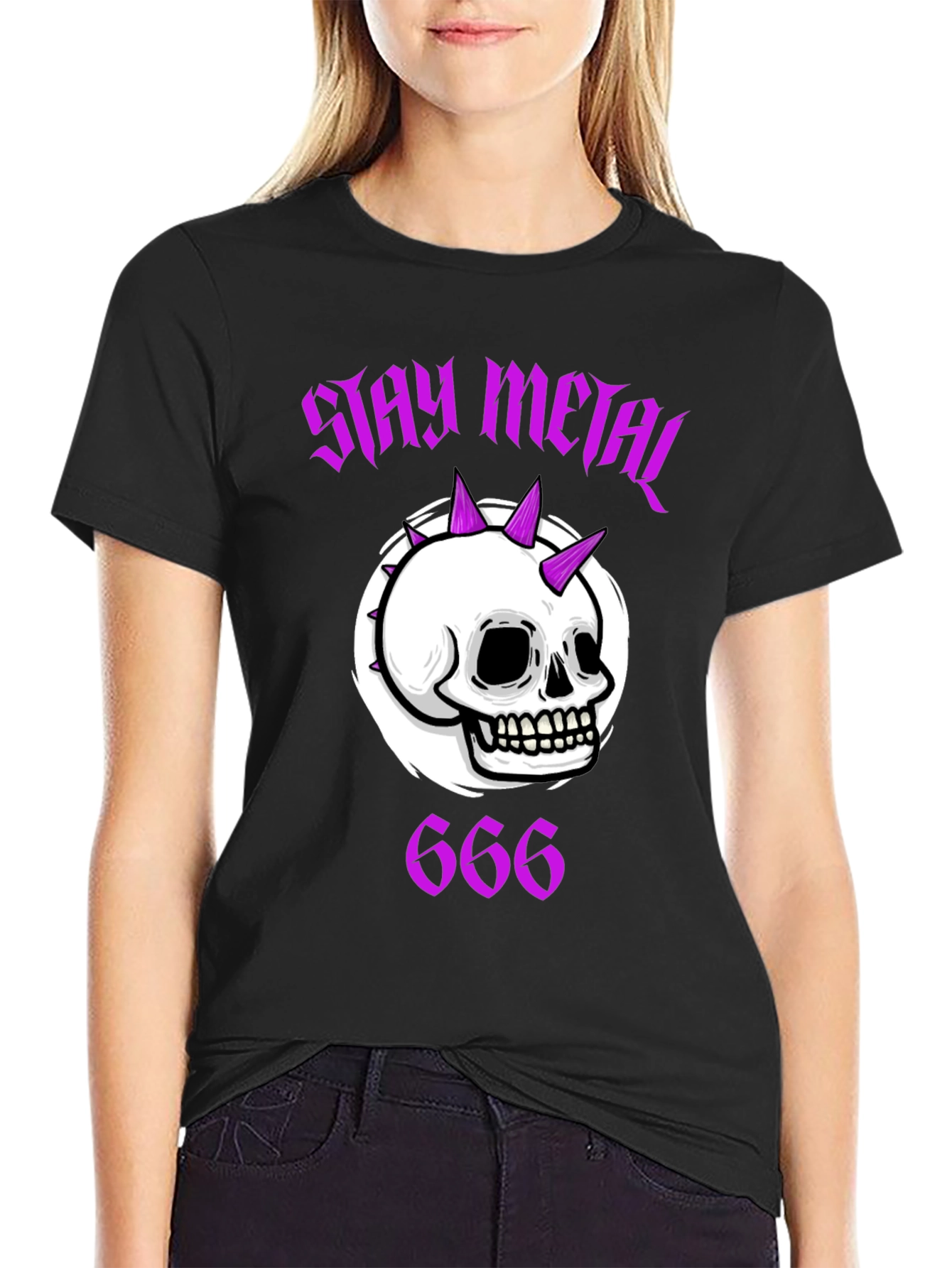 Stay Metal Skull Graphic T-Shirt