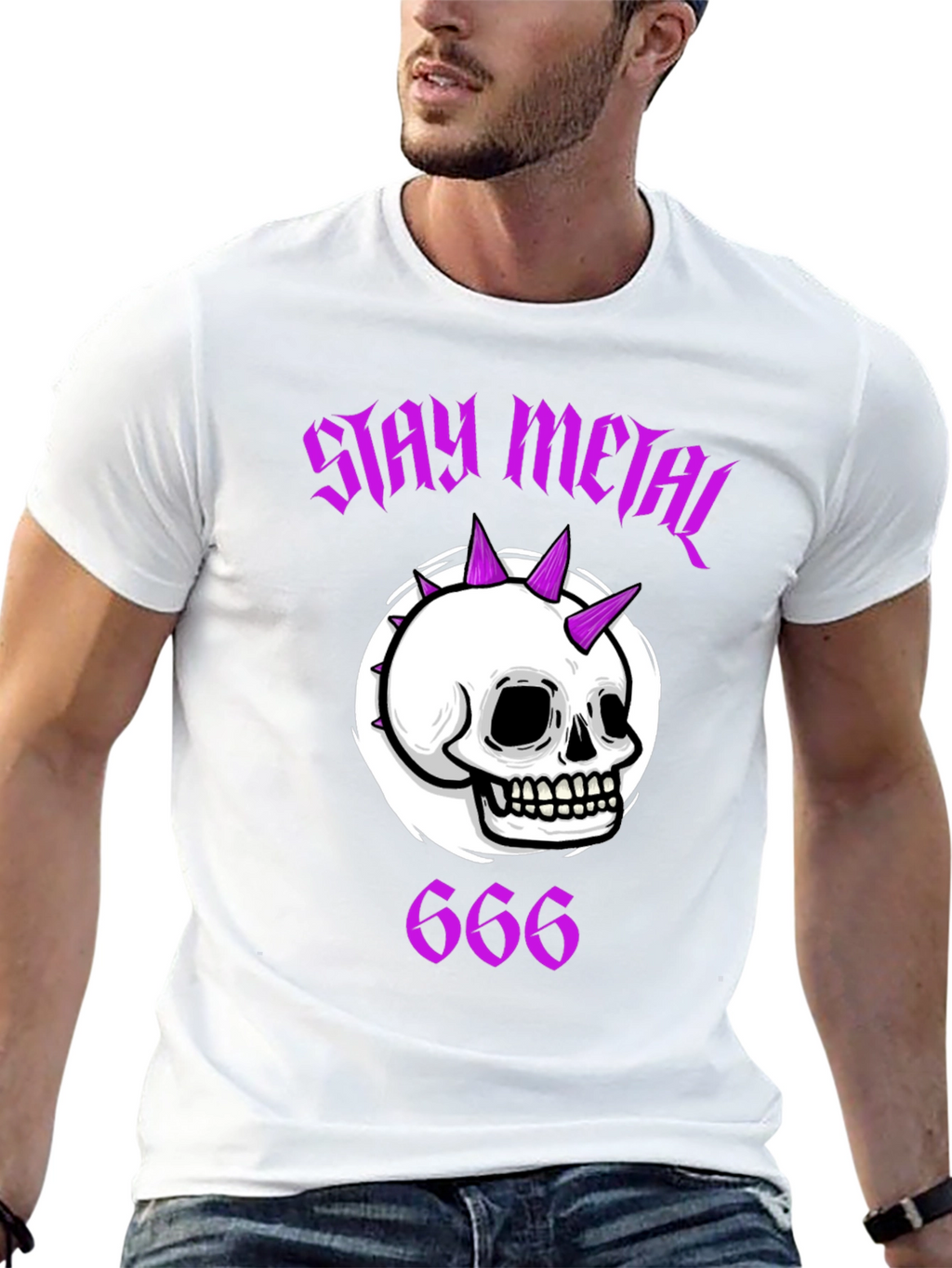 Stay Metal Skull Graphic T-Shirt