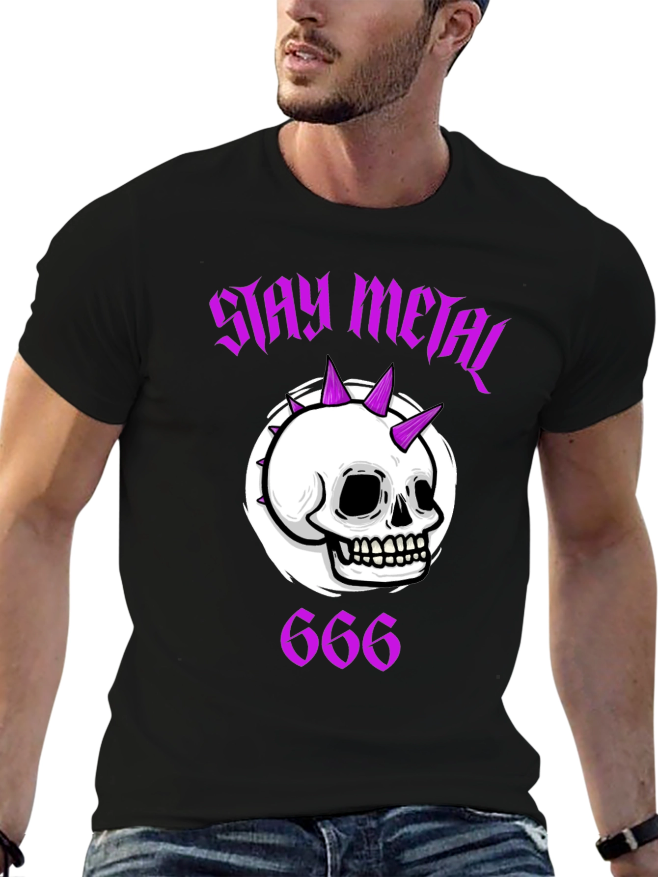 Stay Metal Skull Graphic T-Shirt