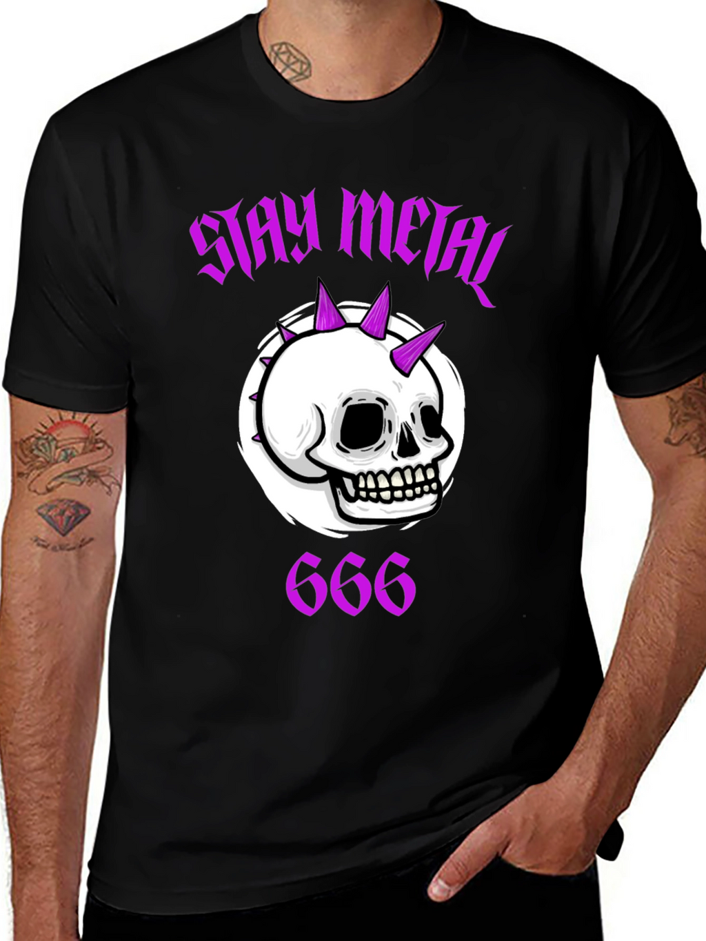 Stay Metal Skull Graphic T-Shirt