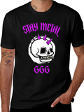 Stay Metal Skull Graphic T-Shirt