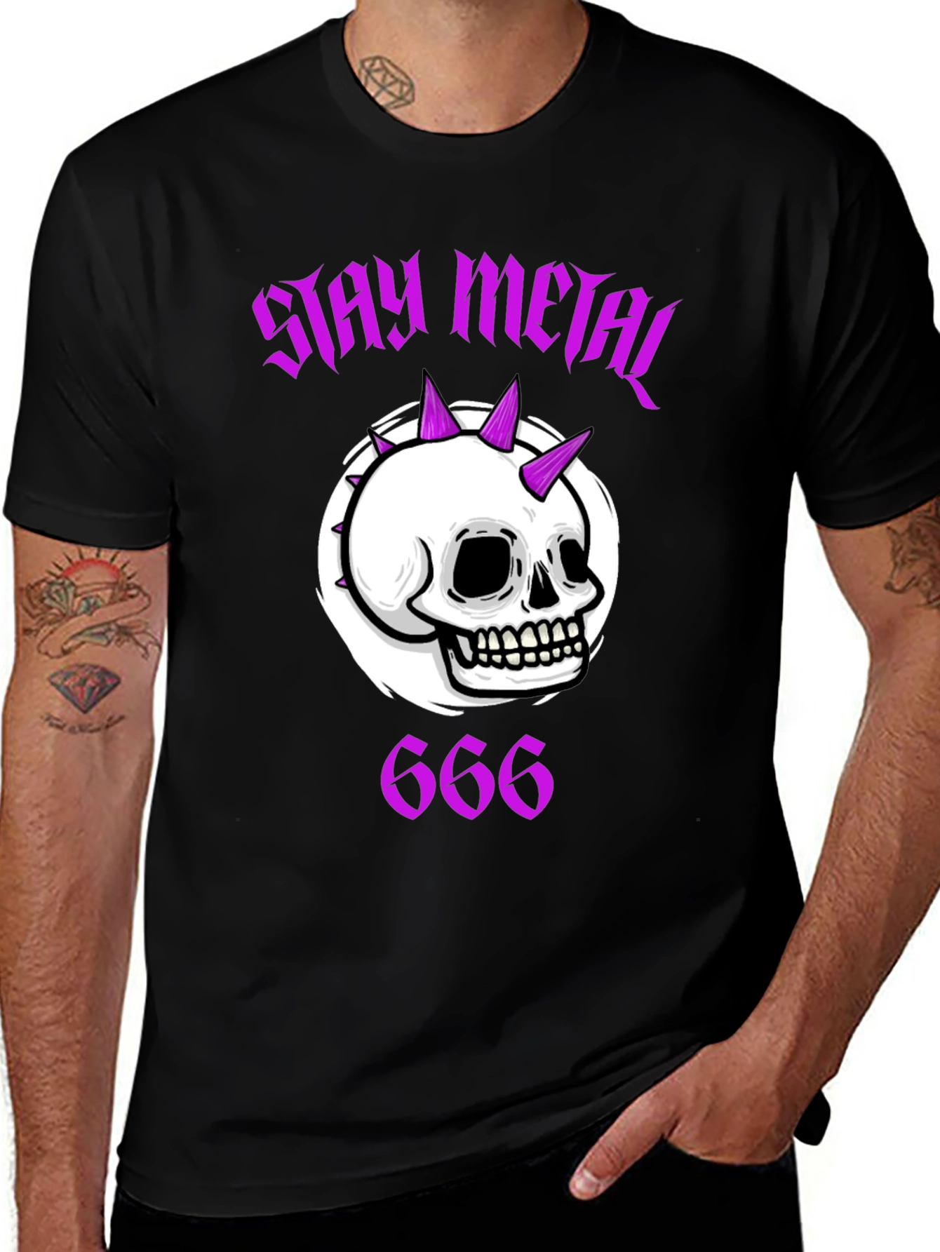 Stay Metal Skull Graphic T-Shirt