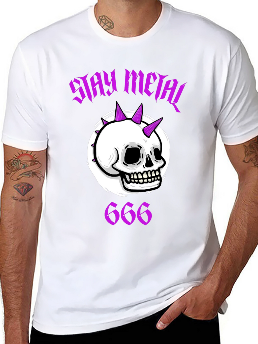 Stay Metal Skull Graphic T-Shirt