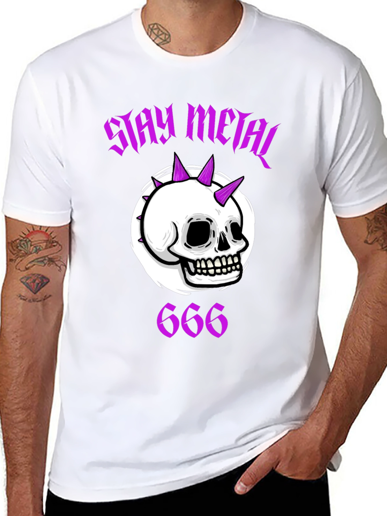 Stay Metal Skull Graphic T-Shirt