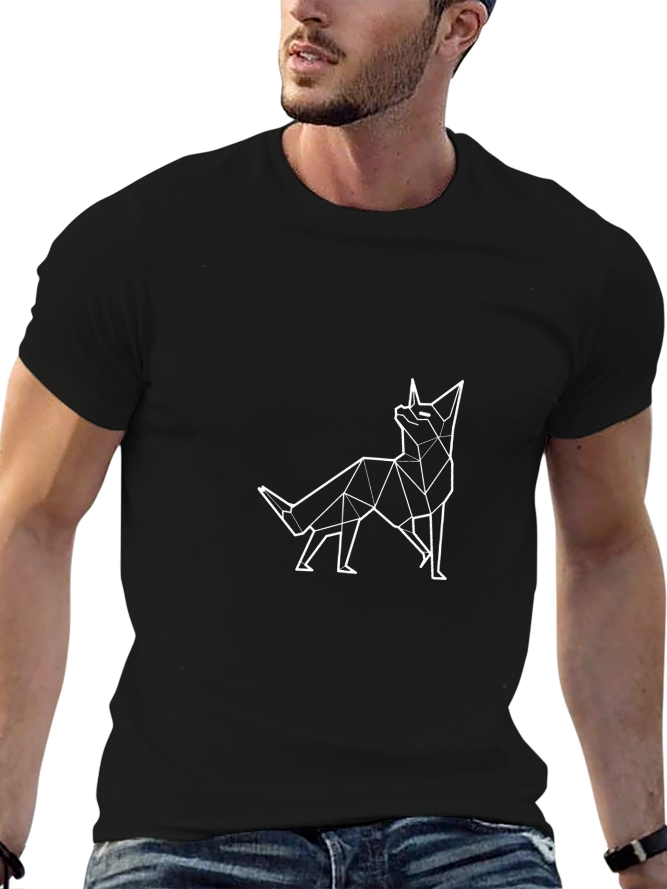 Geometric Fox Graphic Tee - Modern Style