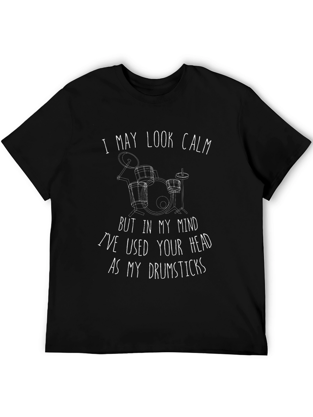 Calm Drummer T-Shirt - Drumsticks Head Tee