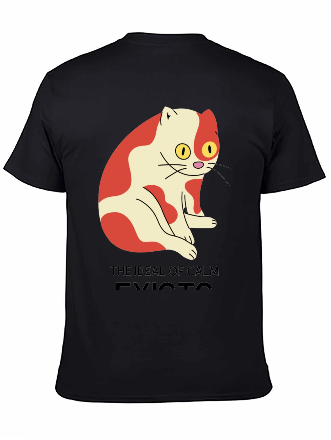 Mens Ideal of Calm Exists Cat Graphic T-Shirt