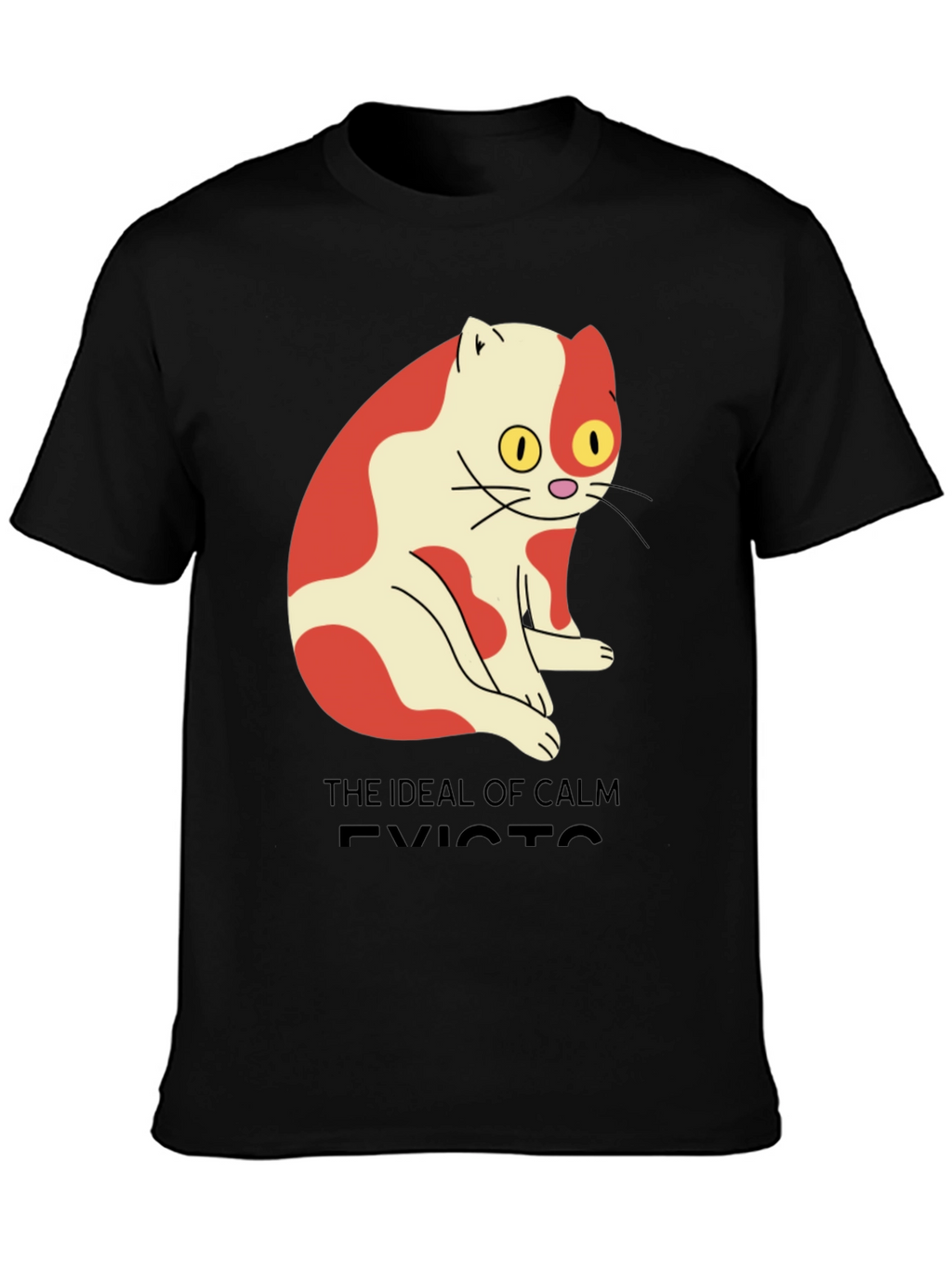 Mens Ideal of Calm Exists Cat Graphic T-Shirt