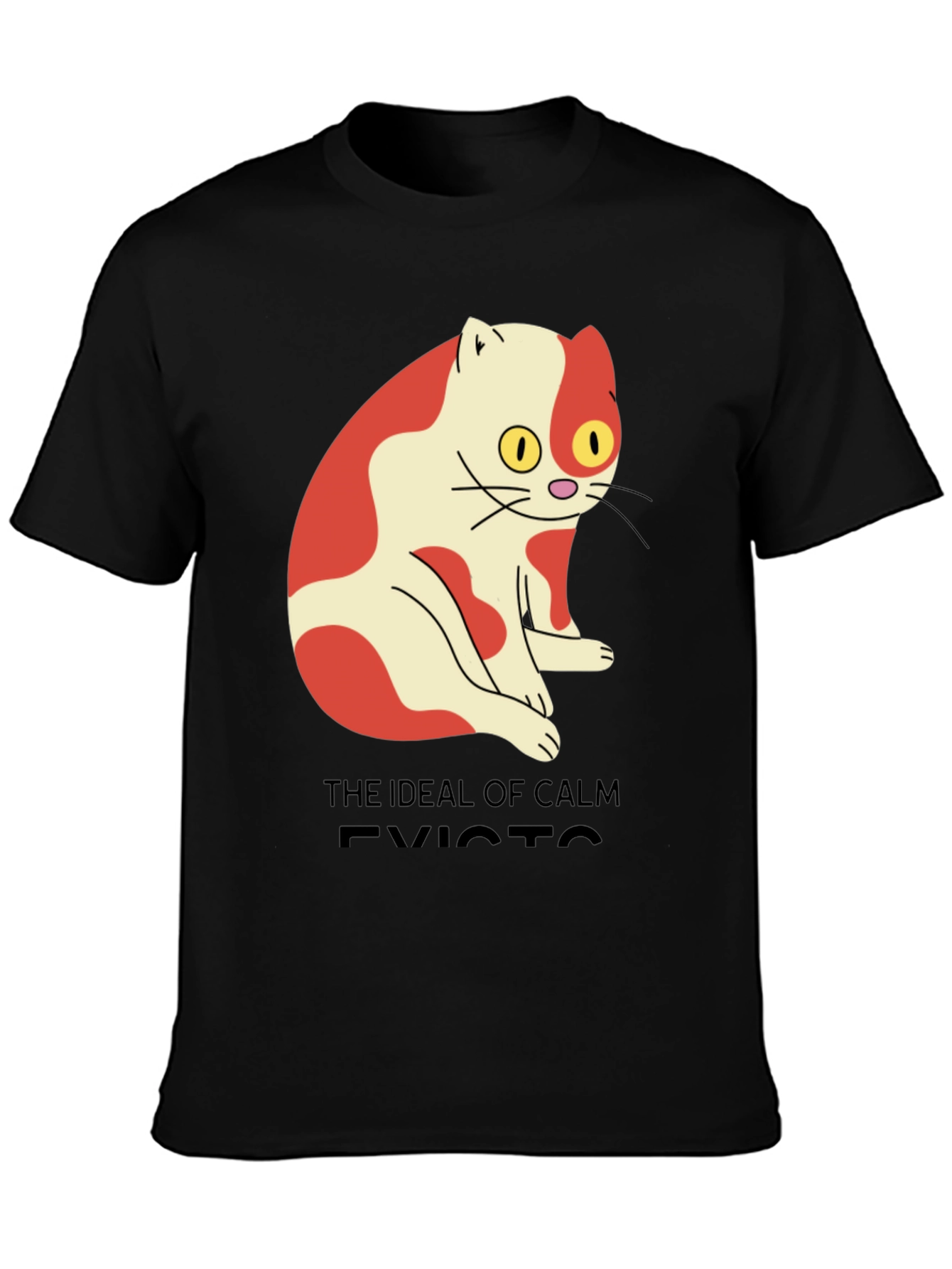 Mens Ideal of Calm Exists Cat Graphic T-Shirt