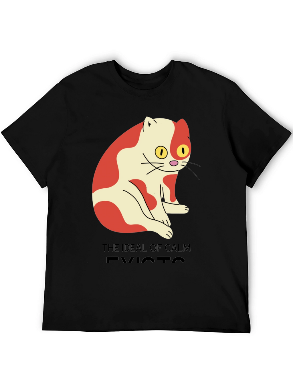 Mens Ideal of Calm Exists Cat Graphic T-Shirt