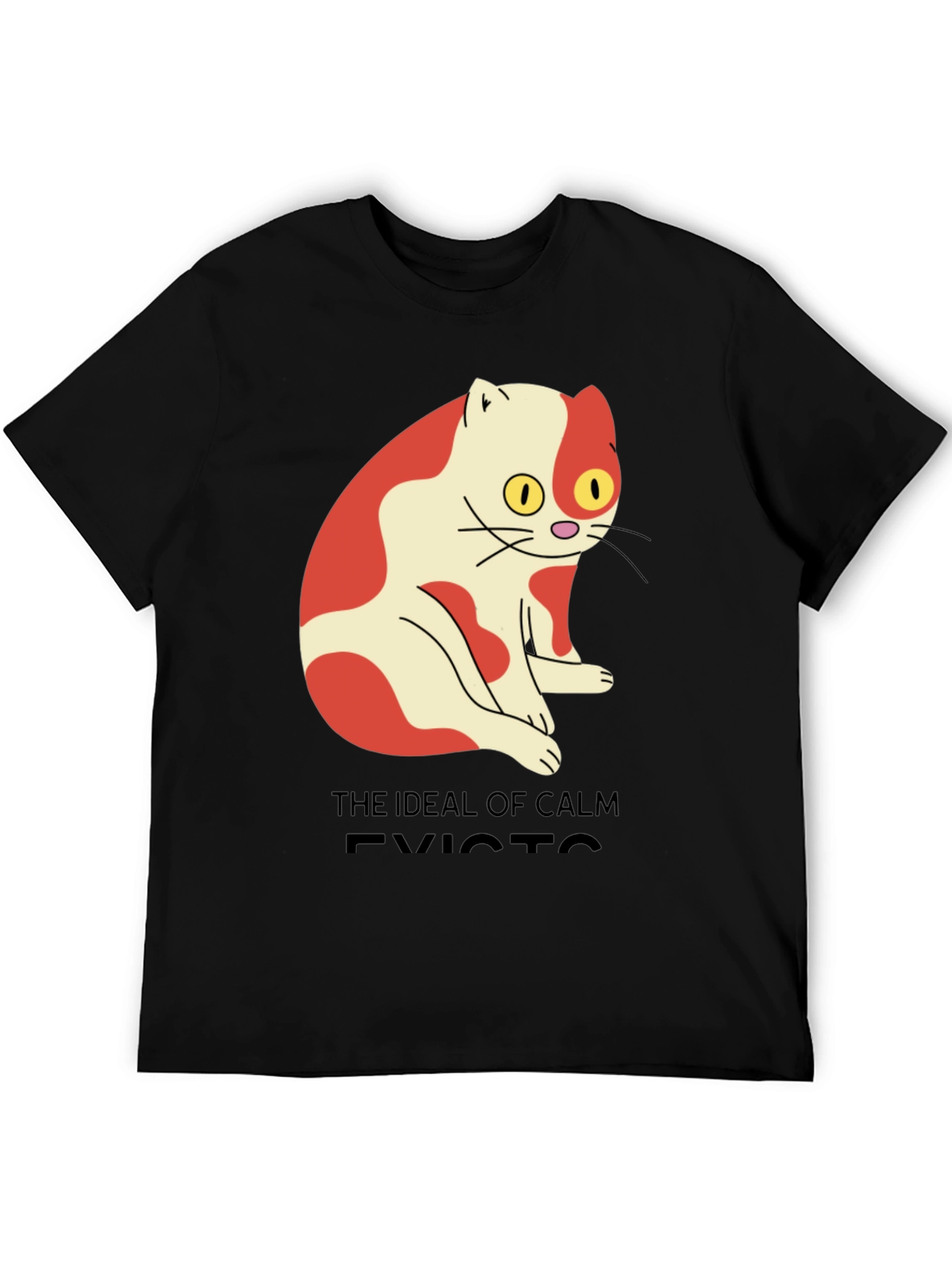 Mens Ideal of Calm Exists Cat Graphic T-Shirt
