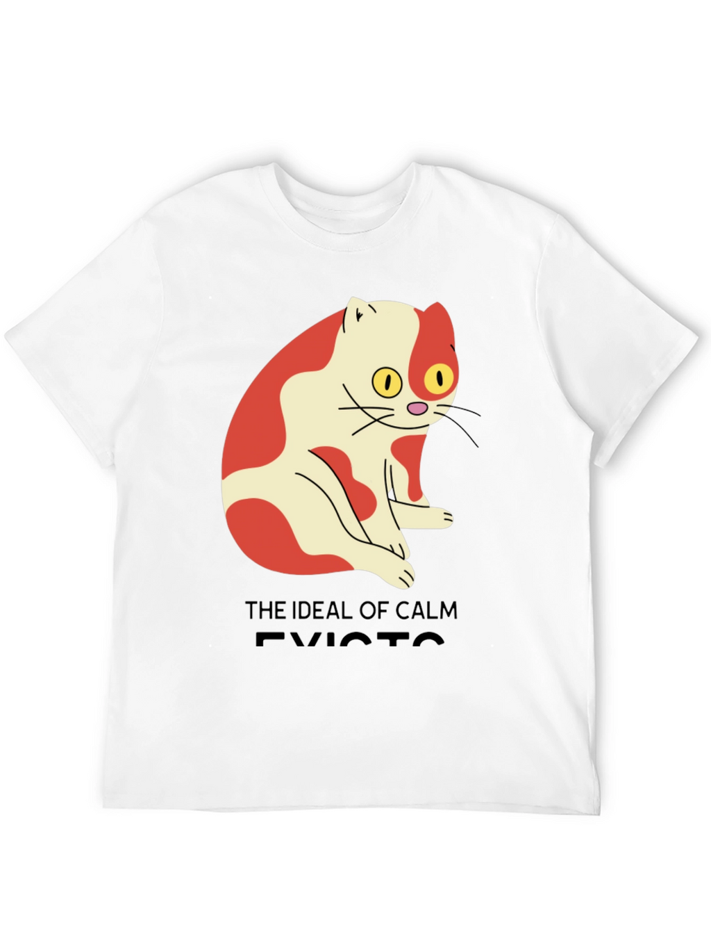 Mens Ideal of Calm Exists Cat Graphic T-Shirt