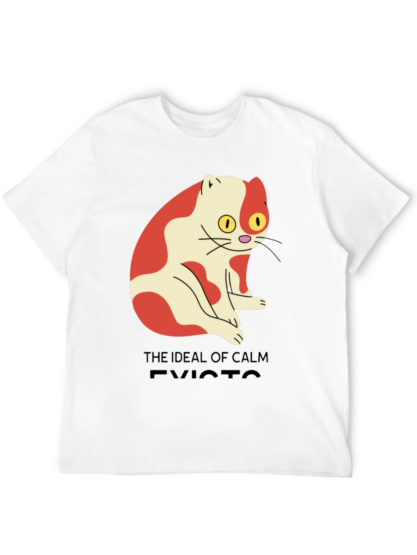 Mens Ideal of Calm Exists Cat Graphic T-Shirt