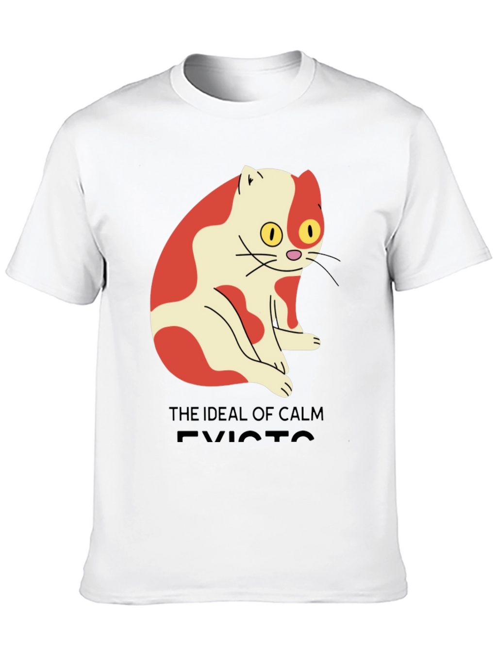 Mens Ideal of Calm Exists Cat Graphic T-Shirt