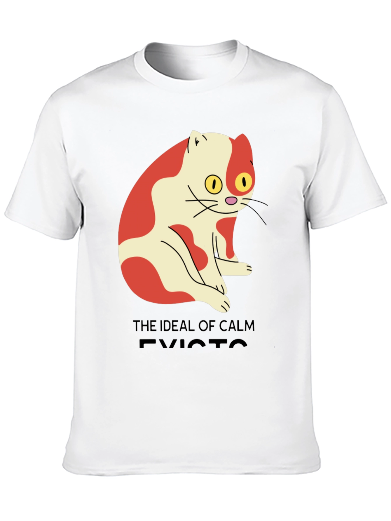 Mens Ideal of Calm Exists Cat Graphic T-Shirt