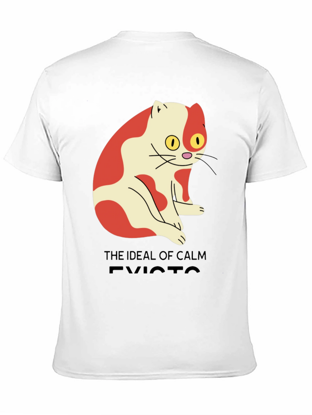 Mens Ideal of Calm Exists Cat Graphic T-Shirt