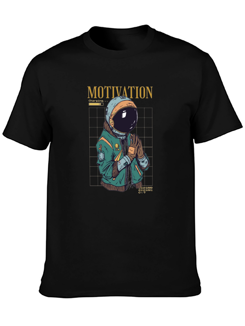 Motivation Astronaut Graphic T-Shirt - Black
