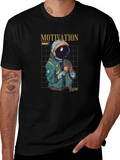 Motivation Astronaut Graphic T-Shirt - Black