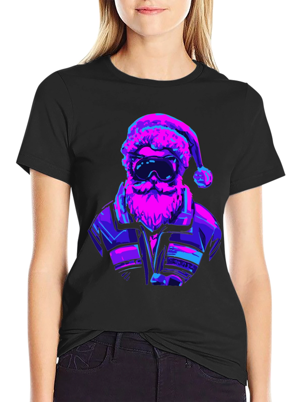 Retro Santa T-Shirt - Black