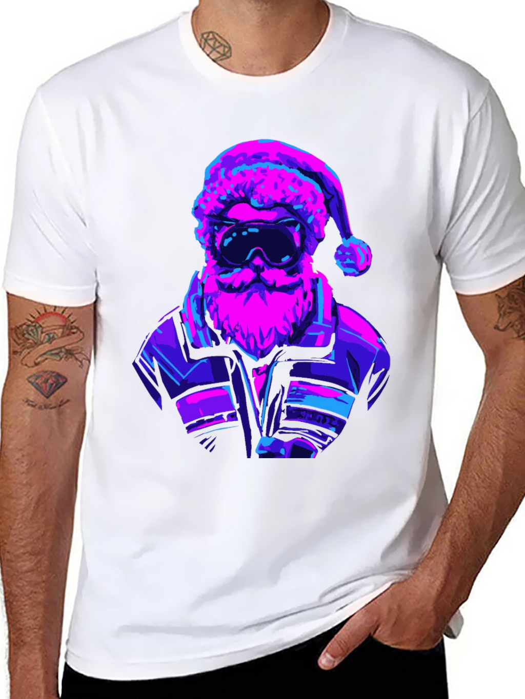 Retro Santa T-Shirt - Black