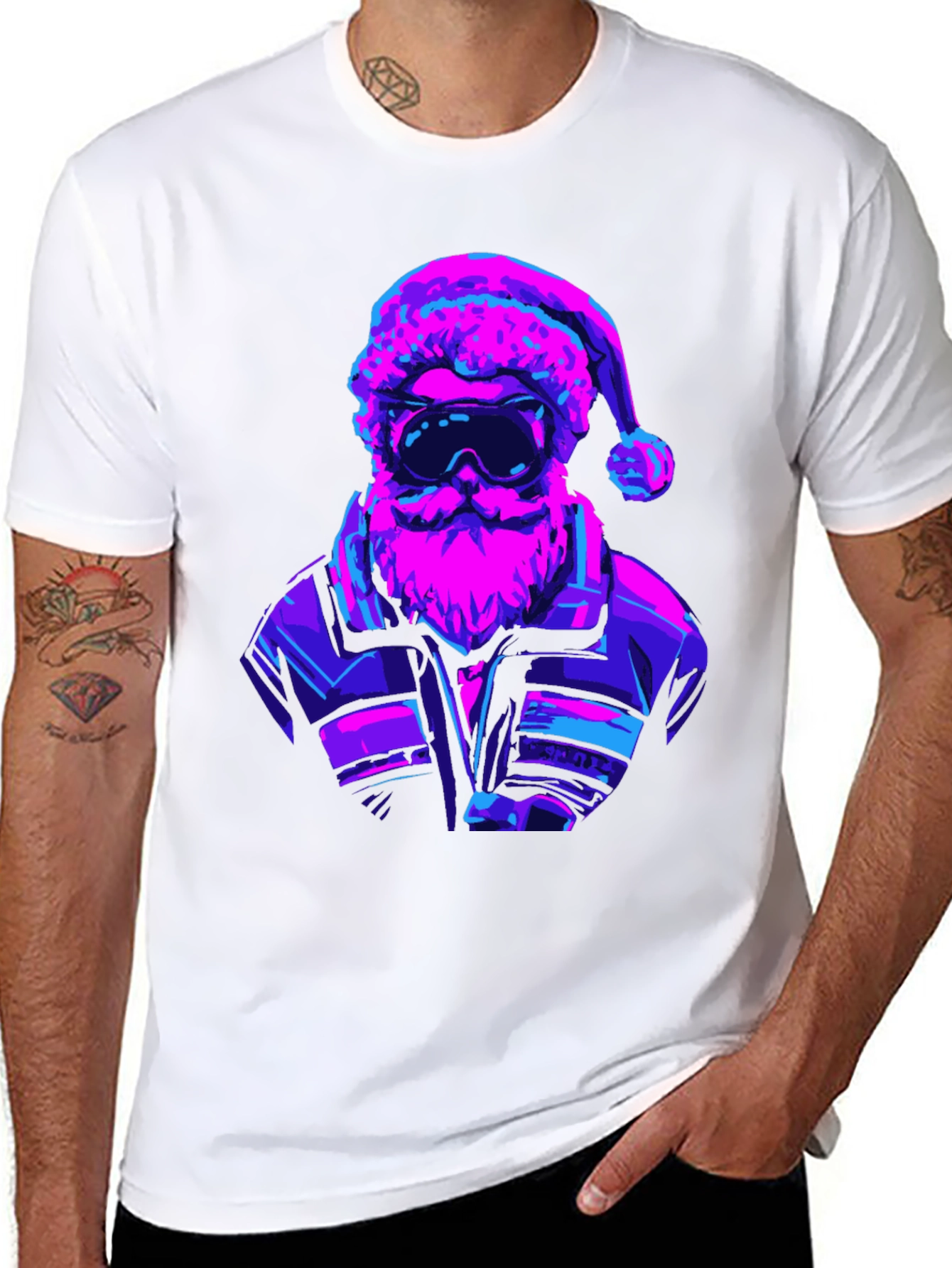Retro Santa T-Shirt - Black