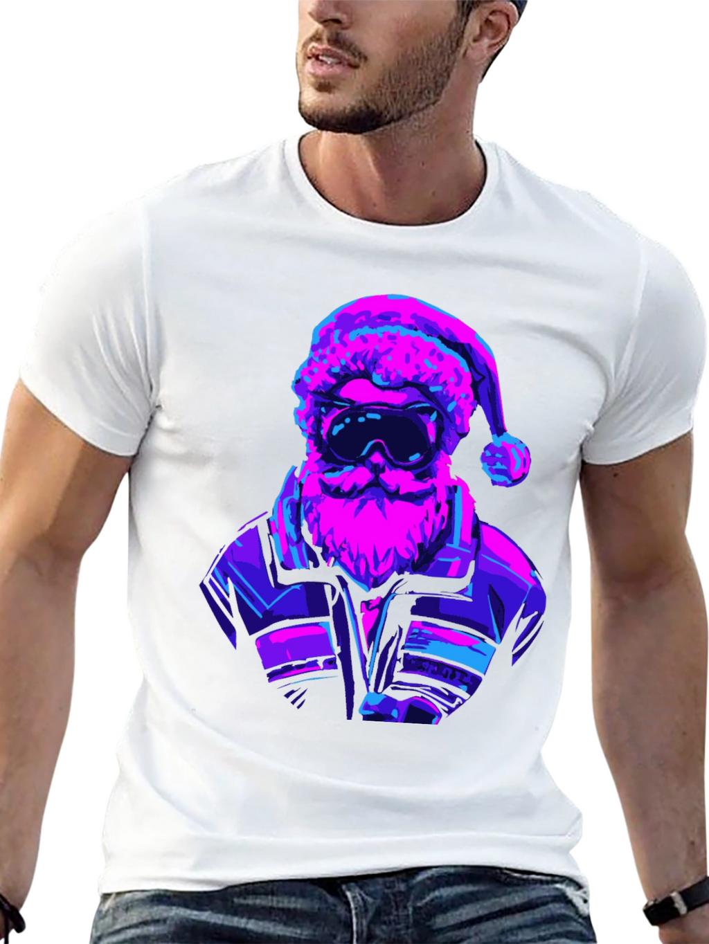 Retro Santa T-Shirt - Black