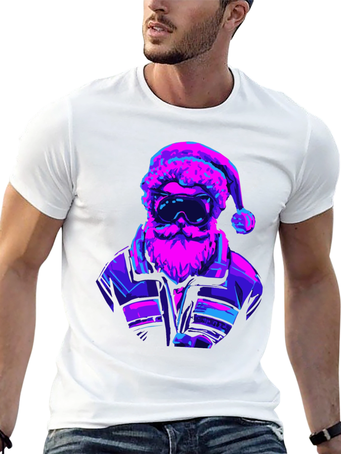 Retro Santa T-Shirt - Black