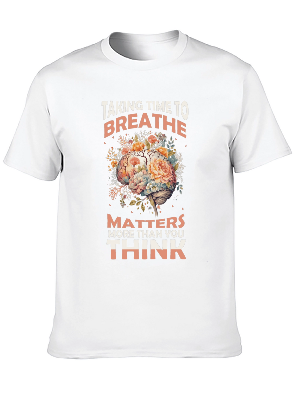 Breathe Floral Brain Graphic T-Shirt
