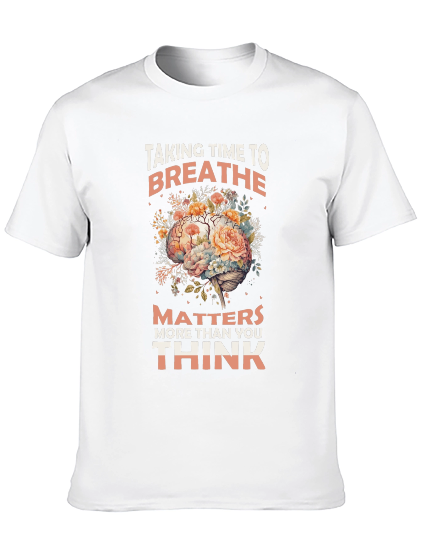 Breathe Floral Brain Graphic T-Shirt