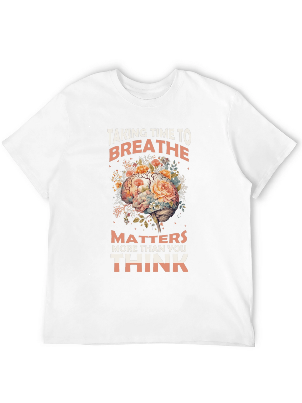 Breathe Floral Brain Graphic T-Shirt