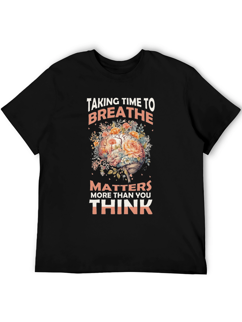 Breathe Floral Brain Graphic T-Shirt