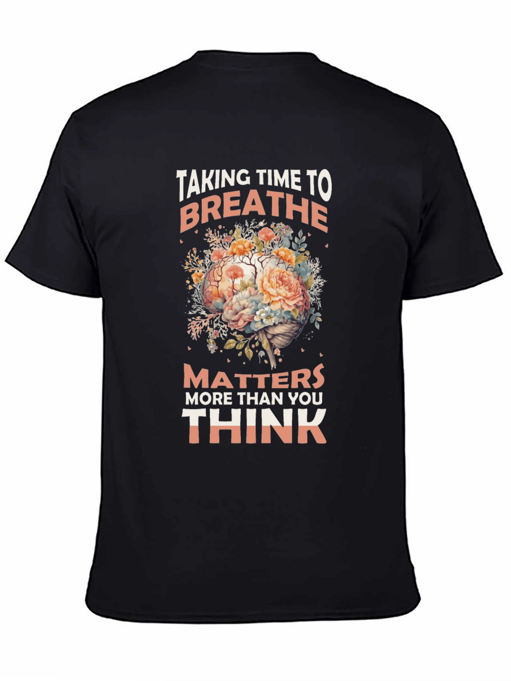 Breathe Floral Brain Graphic T-Shirt