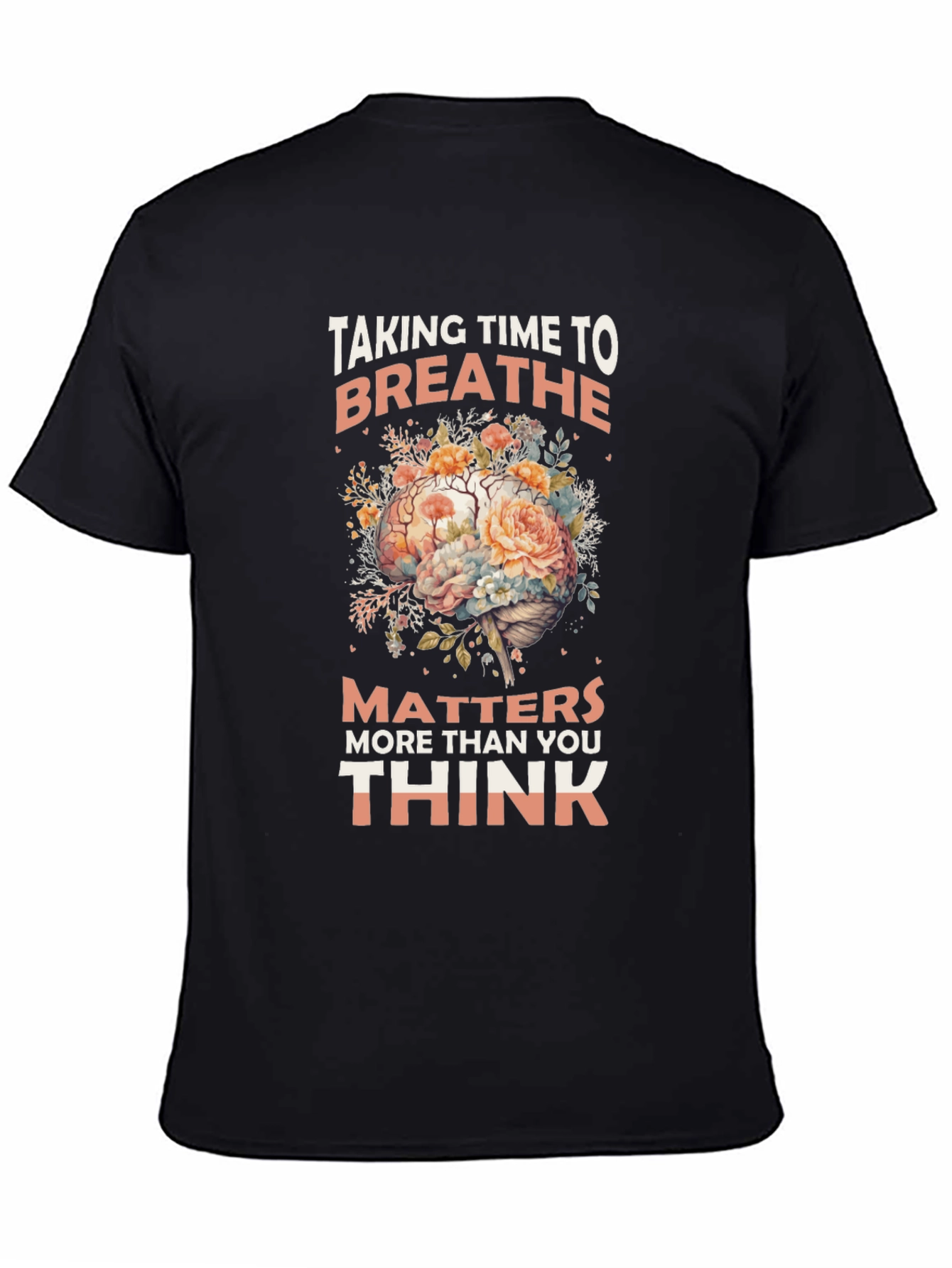Breathe Floral Brain Graphic T-Shirt