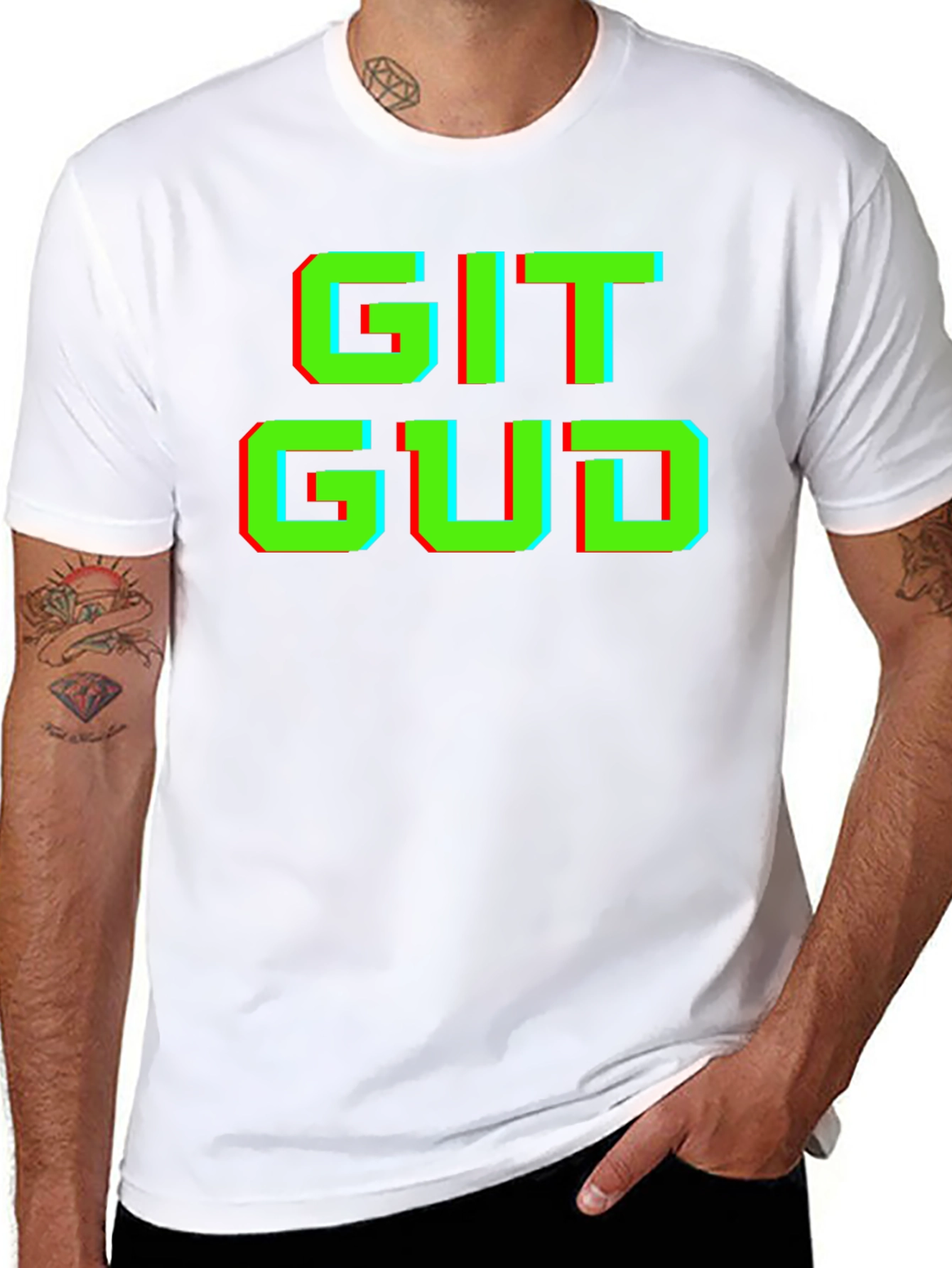Git Gud T-Shirt - Gamer Style Pixel Art