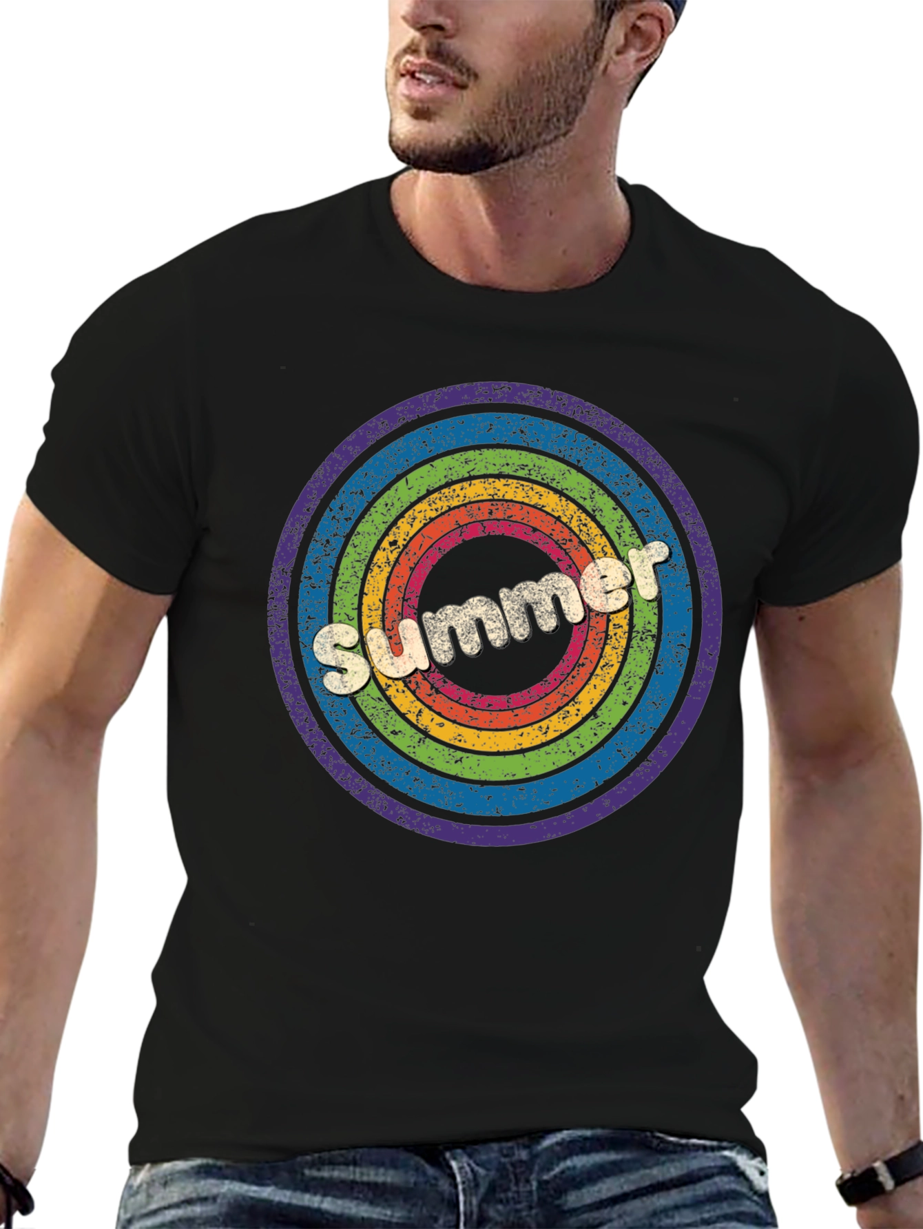 Retro Summer Rainbow T-Shirt - Vintage Style Tee