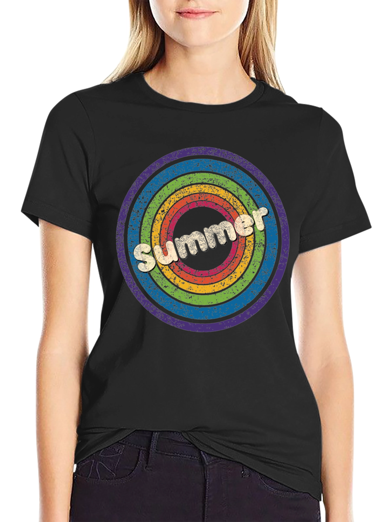 Retro Summer Rainbow T-Shirt - Vintage Style Tee